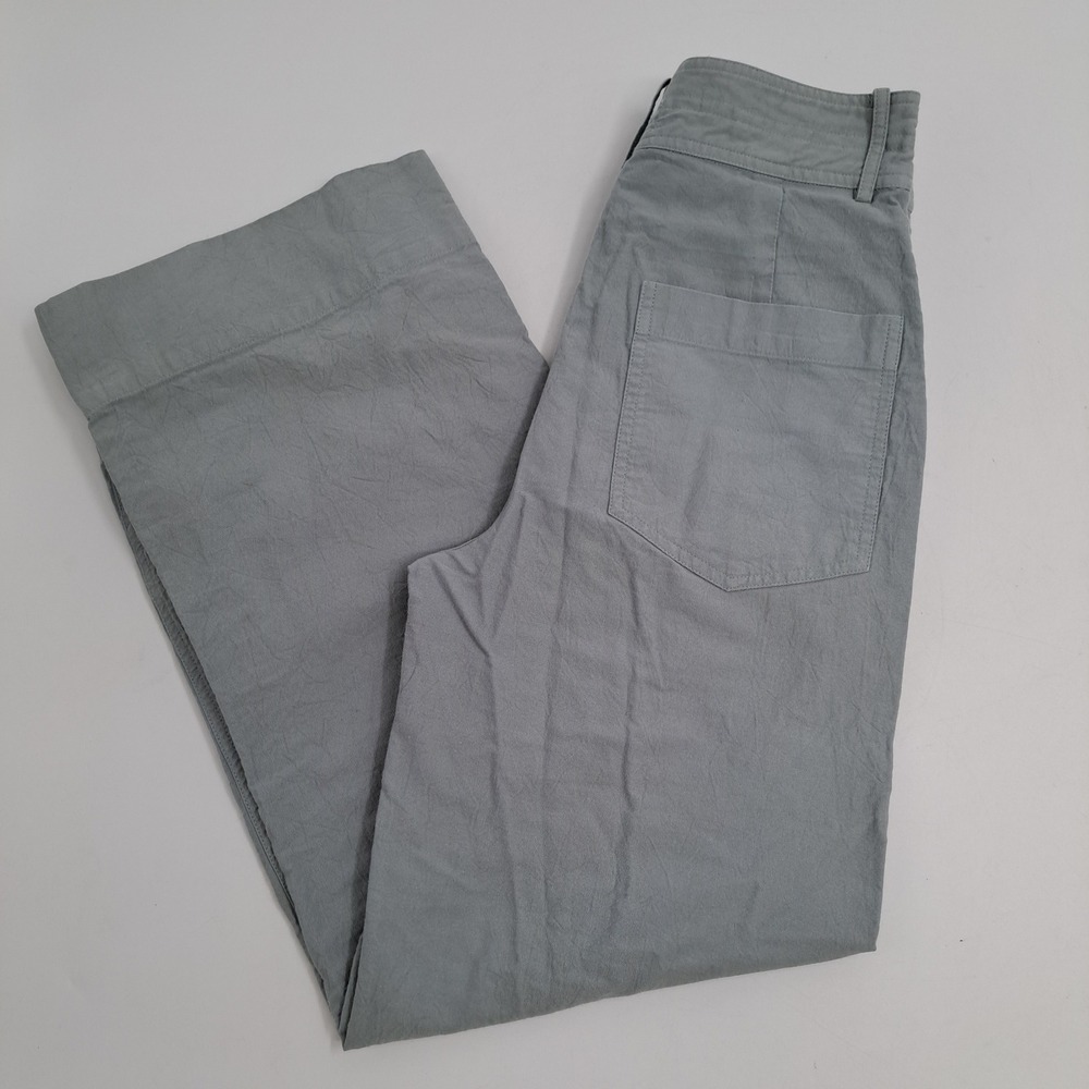 Apiece Apart Wide Leg Pants Women 2 Cotton Slate Blue Grey High Rise Utility